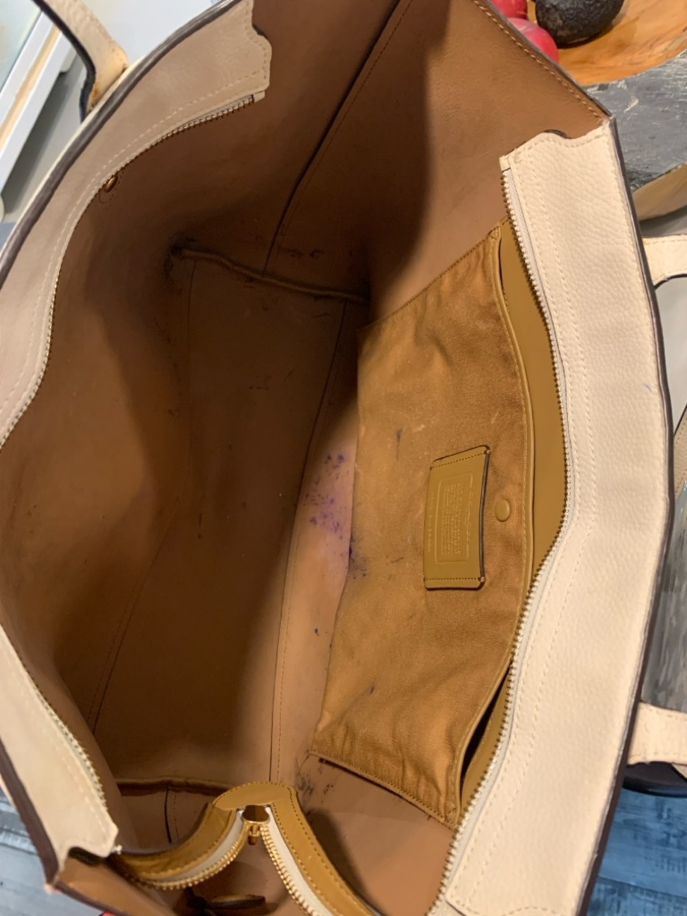 Coach Cream Leather Tote - Picture 7 of 7